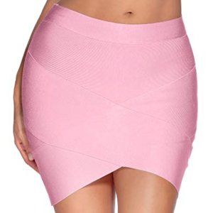 Madam Uniq iFashion Women's Rayon Party Mini Fitted Bandage Bodycon Skirt XS